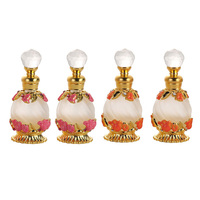 Botol kaca parfum kristal Mini 15ML desain mewah kustom Timur Tengah Dubai indah botol hadiah kosong bunga