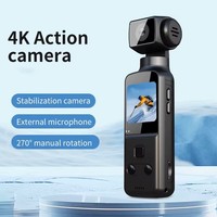 Caméra WiFi de poche HD 4K 270 °   Caméscope portable anti-tremblement rotatif pour sports de plein air, mini enregistreur vidéo DV DVR pour vélo