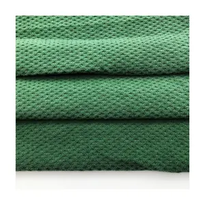 Bán sỉ Polyester Cationic kết cấu dệt kim 315gsm 95% Polyester 5% spandex mảnh nhuộm hai giai điệu Terry vải cho thể thao