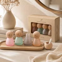 Bouteille diffuseur de parfum de luxe en verre dépoli rond avec bouchon en bois, pour décoration intérieure – Offre spéciale