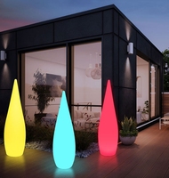 Seau à glace sur pied en plastique avec logo personnalisé, nouveau design, vente en gros d'usine, avec décorations en forme de goutte d'eau et lumière solaire