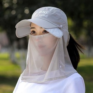 Women's Outdoor Sun <b>Hat</b> With Face And Neck Protection Wide Brim UV Protection For Cycling And Outings Breathable Polyester - Product Image 2