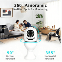 Kamera Bohlam Nirkabel WiFi Warna Penuh HD Penglihatan Malam 1080P Kamera Keamanan CCTV Ringan Kompak Grosir