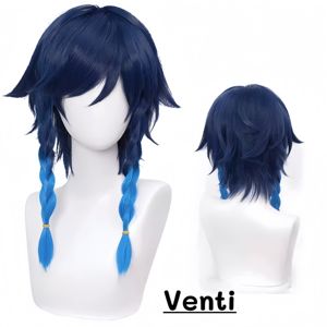 <span class=keywords><strong>Peluca</strong></span> de Cosplay Varesa Genshin Impact, Trenza Larga Rosa y Verde, Cabello Sintético con Flequillo para Mujer Adulta, <span class=keywords><strong>Peluca</strong></span> de Halloween - Product Image 6