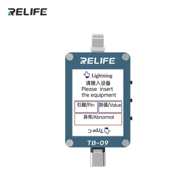 RELIFE TB-09 Charging Port Tester Tail Plug Dock Support and Type-C Interface Devices for IPhone XM
