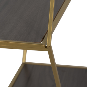 Mensole esagonali da parete con struttura in metallo e ripiani in legno, organizer per l'arredamento della casa, espositore per soggiorno. - Product Image 4