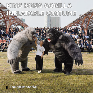 Vente chaude adulte Halloween gonflable King Kong gorille Costume fourrure mascotte Animal carnaval robe Costume - Product Image 3