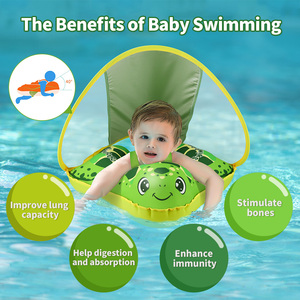 Thú vị thiết kế màu xanh lá cây rùa trẻ em bơi hồ bơi nổi vòng với mái hiên trẻ em bãi biển Đồ chơi Inflatable bé bơi <span class=keywords><strong>Float</strong></span> - Product Image 6
