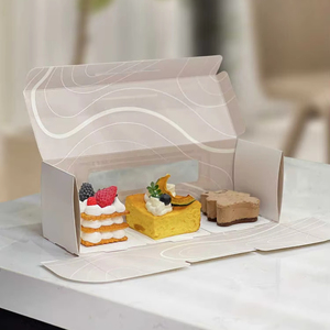 Hot Sales <strong>Custom</strong> Printed Cake Cupcake <strong>Box</strong> Sponge Liner <strong>Folder</strong> Type with Embossing Matt Lamination Dessert <strong>Paper</strong> <strong>Box</strong> Easy Carry - Product Image 4