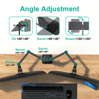 Support universel pour moniteur et ordinateur portable, support mural pour double moniteur, bras de support pour écran plat LCD de 32 pouces