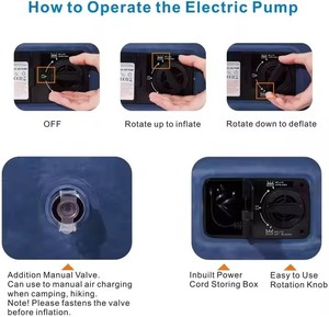 <span class=keywords><strong>Matelas</strong></span> <span class=keywords><strong>Gonflable</strong></span> Autogonflant en PVC Flocage Étanche pour Camping avec Pompe Électrique Intégrée - Product Image 6