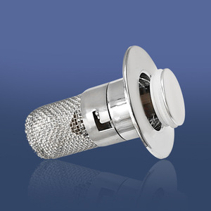 Washbasin drain <b>plug</b> with spring-loaded core, basin drain cleaner, hair filter, odor-proof, removable, <b>universal</b> push-button - Product Image 2