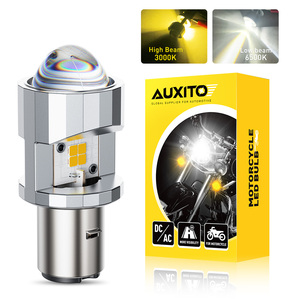 Auxito BA20D H6 LED ไฟหน้ารถจักรยานยนต์หลอดไฟ3000LM 6000K 3000K สีขาวอำพันคู่สี Hi-Lo บีมพลังงานสูง - Product Image 6