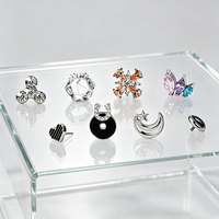 Customized Titanium Crystal Perforated Body Earrings Internal Thread Ear Bone Cartilage Piercing Flat Bottom Design Wedding Gift