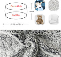 Housse de pouf géant de luxe en velours 2-en-1 de 7 pieds, taille adulte, sans rembourrage, gris, pour fauteuil ergonomique de gamer et chaise longue XXL
