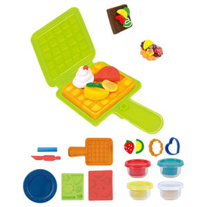 Kit de 4 pots de pâte à modeler colorée et outils de modelage, ensemble éducatif pour enfants, moule à gaufres DIY, pâte à modeler pour enfants de 3 ans et plus - Product Image 2