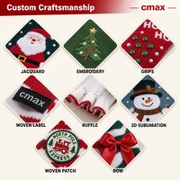 Chaussettes de Noël en coton tricoté personnalisées pour ensemble familial assorti, vente en gros, marque privée, OEM, ODM, conception gratuite