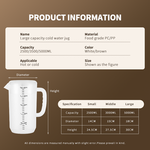 Người chiến thắng 2.5L 3L trà màu trắng trong suốt nhựa nước lạnh Jug uống bình Jar tủ lạnh nước trái cây lưu trữ nồi với quy mô - Product Image 2