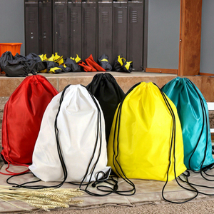 Custom Logo Polyester Drawstring Bag for Sports Gym Foldable Rope-Carrying Shopping Backpack with Promotional Gifts