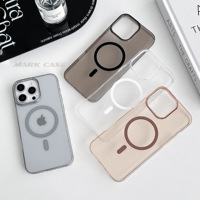 Étui de téléphone transparent brillant avec charge sans fil, compatible avec Samsung A05/A06/22/23/24/25/26, coque rigide en PC anti-traces de doigts