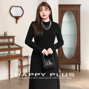 แฮปปี้ พลัสชุดเดรสแขนยาวคอโอจีบสีทึบสีเทาชุดเดรสผู้หญิงไซส์ใหญ่ N9097 - Product Image 4