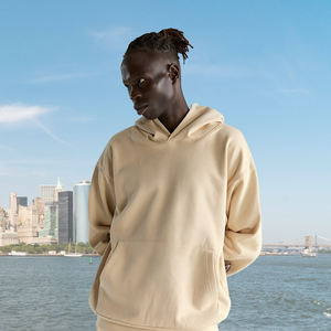 Sweat à capuche surdimensionné Streetwear imprimé bouffant coupe courte pour homme Logo personnalisé Tissu anti-rides en coton éponge brodé - Product Image 2