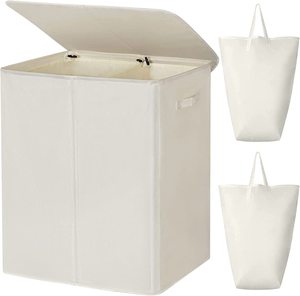 154L đôi giặt <span class=keywords><strong>Hamper</strong></span> với nắp và có thể tháo rời túi giặt, lớn bẩn quần áo cản trở 2 phần ráp giỏ giặt - Product Image 1