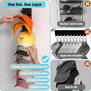 FF5431 Multilayer <strong>Baseball</strong> <strong>Hat</strong> Storage Display <strong>Rack</strong> Space-Saving <strong>Wall</strong> Mounted Cap Storage Holder <strong>Hat</strong> Organizer <strong>Rack</strong> - Product Image 5