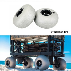 Oferta Especial: Ruedas de PVC <span class=keywords><strong>Mygo</strong></span> de 8 Pulgadas para Carritos Pequeños, Estilo Neumático de Playa, con Banda de Rodadura Dura, Sin Frenos - Product Image 2