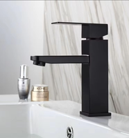 Keran Lotour Black Square Modern Brushed Deck-Mounted Stainless Steel Ceramic Single Hole Thermostatic Touch Sensor Single Handle