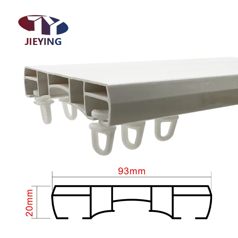 Jieying, nuevos rieles dobles, plástico de alta calidad, PVC, pista de cortina deslizante, rieles de cortina deslizantes para decoración del hogar