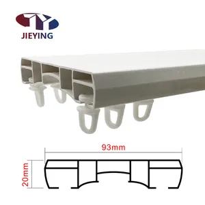 Jieying New Double rails high quality plastic pvc sliding curtain track curtain rails sliding for home decoration