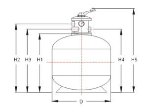 Filtre à sable pour <span class=keywords><strong>piscine</strong></span> en fibre de verre robuste, <span class=keywords><strong>filtration</strong></span> commerciale à montage supérieur/lateral pour piscines enterrées/hors sol - Product Image 2