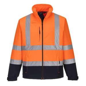 PORTWEST - S425ONRL <b>Hi</b>-<b>vis</b> two tone <b>Softshell</b> (3L) orange/blue navy <b>jacket</b> - EAN 5036108358755 <b>HI</b>-<b>VIS</b> WORKWEAR - Product Image 1