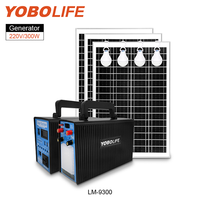Générateur solaire portable Yobolife 300W pour la maison, le camping, kit d'énergie solaire de charge mobile 12V, alimentation électrique 220V AC, système solaire DC