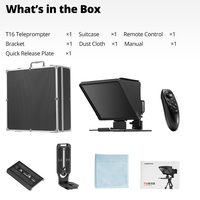 Ambitful T16 Grand écran de prompteur professionnel pour interview, prompteur pliable pour smartphone, appareil photo reflex numérique, enregistrement vidéo en direct