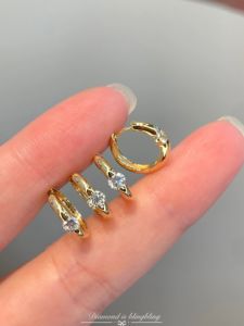 Xinfly Luxury 18k Gold Wedding Bridal Jewelry Gift <b>Set</b> Hypoallergenic Diamond <b>Stud</b> <b>Earrings</b> Durable for Sensitive Skin - Product Image 4