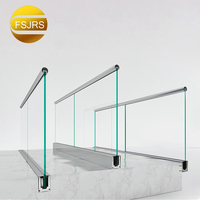 Profilé en U en aluminium pour balustrade en verre sans cadre, pour rampes d'escalier en verre et accessoires de garde-corps