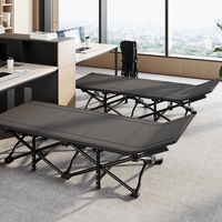 Lit pliant multifonctionnel moderne en métal, portable, inclinable, pour le bureau, la sieste, le camping, les soins à domicile, l'extérieur, la plage et les voyages