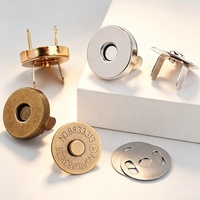 Fermoir magnétique de luxe en alliage de zinc 14 mm 18 mm pour sacs à main, sacs en cuir, bouton métallique OEM