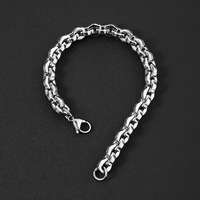 Bracelet en acier titane, design géométrique ajouré, bijoux personnalisés faits à la main en acier inoxydable