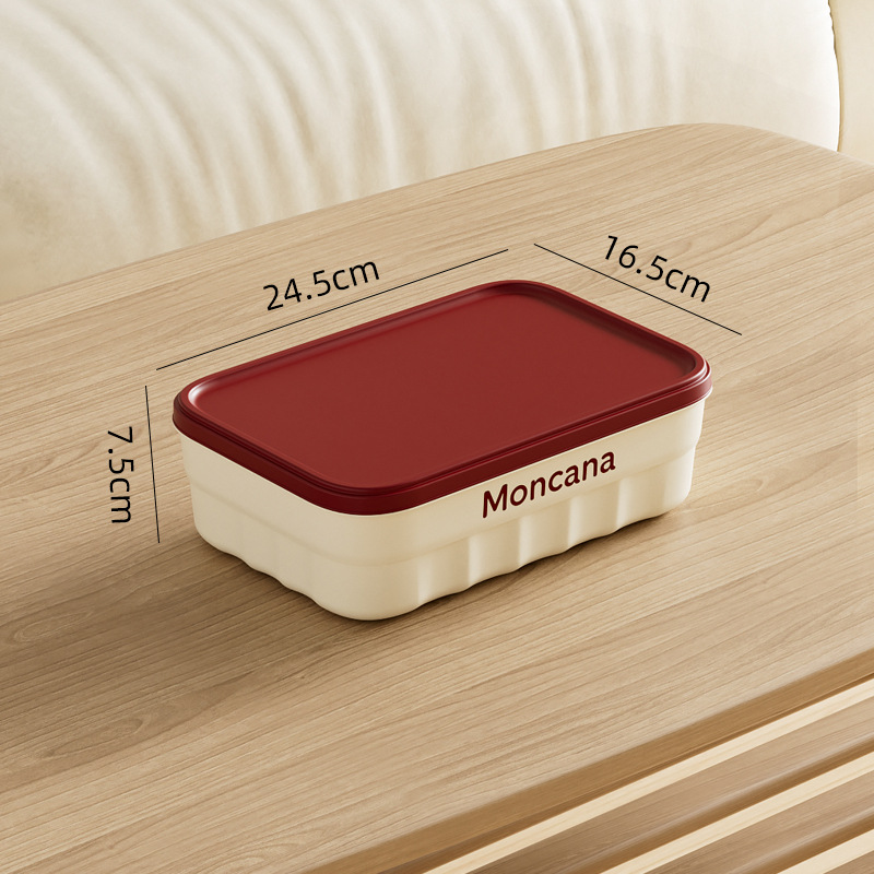 Creamy yellow and red short sling with lid