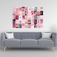 Impression personnalisée décoration rose 50 pièces papier cartes postales photo photos esthétique chambre mur collage Kit