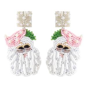 Europeu Americano Natal Série Handmade Arroz Beads Pérola Gota Cross-Border Venda Quente Papai Noel Stud Estilo Borboleta - Product Image 6