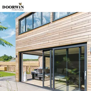 Doorwin Hot Sale Modern Aluminum Double Glazed Or Triple Glass Soundproof Exterior Entry Sliding Doors