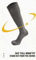 Chaussettes de compression unisexes en bambou, hauteur genou, avec soutien en maille éponge, antibactériennes et désodorisantes