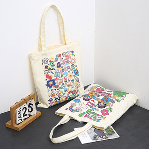 Bolso de compras de algodón orgánico con estampado floral completo personalizado, bolso de lona blanco con estampado digital DIY con cremallera y bolsillo interior - Product Image 6