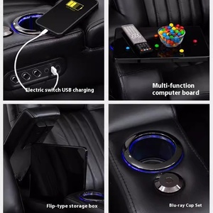 أريكة جلدية كهربائية حديثة متعددة الوظائف من الجلد الطبيعي (طبقة أولى) لغرفة المعيشة في الفلل وغرف المسرح المنزلي - Product Image 2