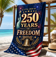 Serviettes de plage surdimensionnées, 250 Years Patriotic, douces, absorbantes, à séchage rapide, pour adultes, hommes et femmes