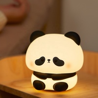 Mini lampe Panda de haute qualité avec capteur tactile USB veilleuse en Silicone de dessin animé pour enfants chambre chevet alimenté par batterie au Lithium